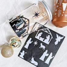 Load image into Gallery viewer, Nativity Mason Jar Decal + Fairy Light